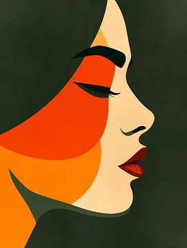 Portrait abstrait d'une silhouette féminine sur Roger VDB