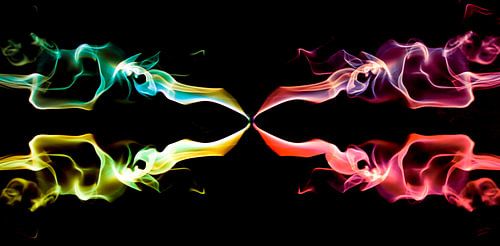 Fantasy in smoke, colourful smoke.