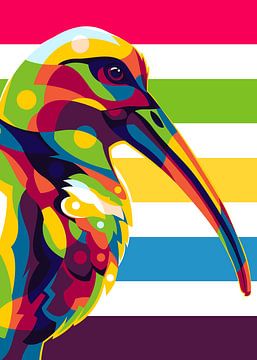 Oiseau Hadada Ibis dans le style Pop Art sur Lintang Wicaksono