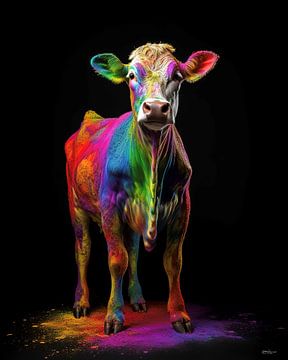 Kuh in mehrfarbig von Gelissen Artworks