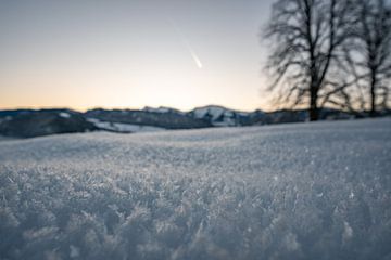 Vorstige ochtend in Oberstaufen met uitzicht op de Hochgrat van Leo Schindzielorz