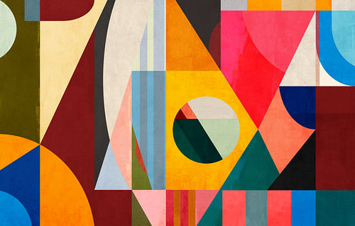 Modern mid-century geometric shapes