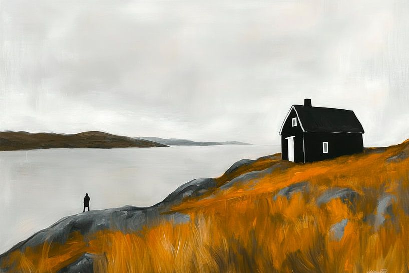Cabane isolée au bord du lac - Pittoresque par Poster Art Shop