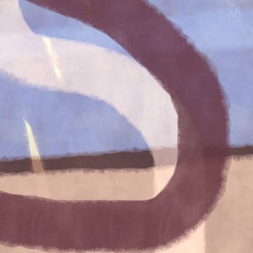 Peinture abstraite minimaliste moderne aux couleurs pastel sourdes sur Dina Dankers