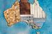 Karte von Australien Holz von Rene Ladenius Digital Art