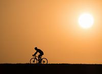 Cyclist on the dike