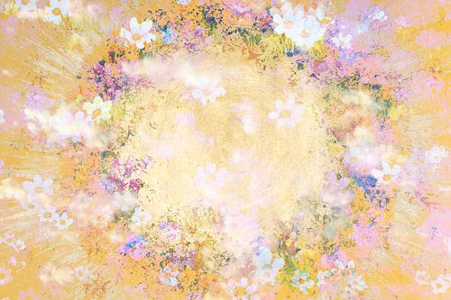 Cercle floral romantique dans des tons pastel