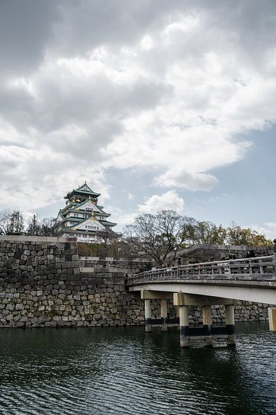 Osaka Castle with bridge by Mickéle Godderis