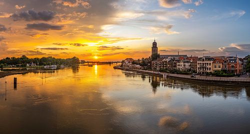 Beautiful distribution of a clear sky and cloud formations in Deventer