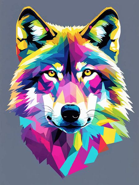 Gray Wolf Pop Art 4 by MIROKKU