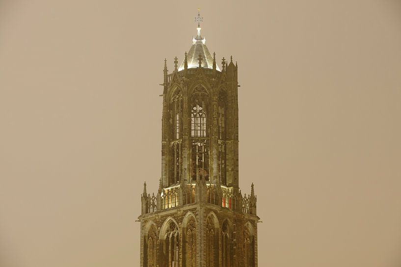 Close-up van de Domtoren van Utrecht van Donker Utrecht