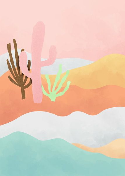 Bright Pink Yellow by Moonheart Artworks