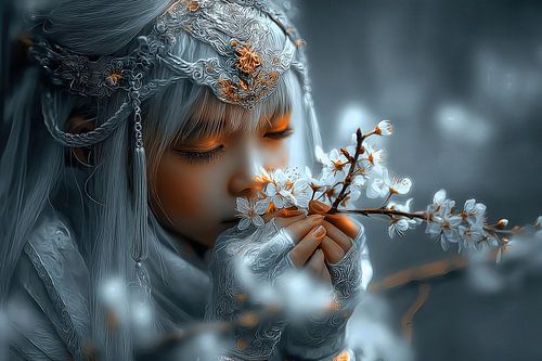 picturesque Japan with woman