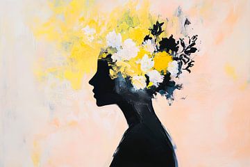 Blossoming silhouette - play of colours of the soul by Poster Art Shop