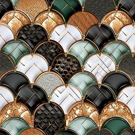 Mosaik Luxus Dekor metallisch Fliesen Ornament Design