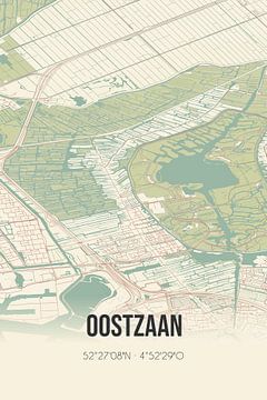 Vintage landkaart van Oostzaan (Noord-Holland) van MijnStadsPoster