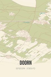 Vintage landkaart van Doorn (Utrecht) van Stad & Wand