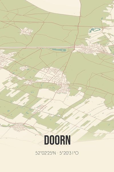 Alte Karte von Doorn (Utrecht) von Ortsdrucke