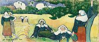 Emile Bernard - Bretonse vrouwen in een veld of de oogst (1888) van Peter Balan thumbnail