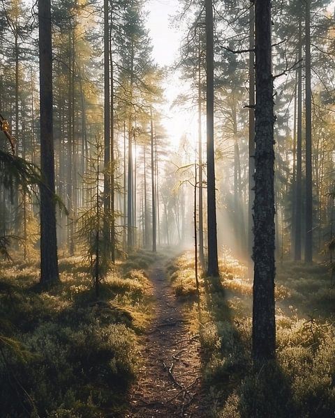 Geheimnisvolle Waldwanderung genießen von fernlichtsicht