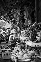 Vietnamesische Frau auf dem Markt in Vietnam