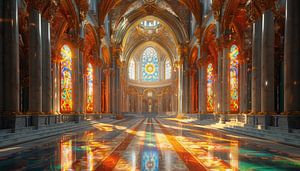 Cathedral colourful artistic panorama