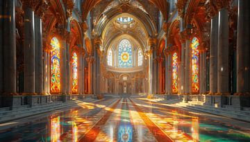 Kathedraal kleurrijk artistiek panorama van TheXclusive Art