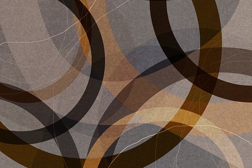 Retro geometrie. Moderne abstracte organische vormen in taupe, bruin, oker