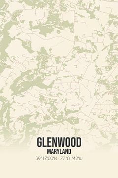 Carte ancienne de Glenwood (Maryland), USA. sur Rezona