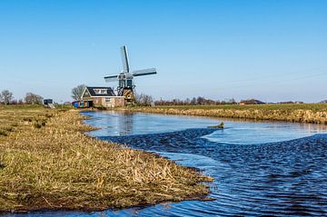 Achthovense Molen bij Leiderdorp, Nederland van Gijs Rijsdijk