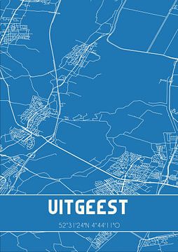 Blaupause | Karte | Uitgeest (Noord-Holland) von Rezona