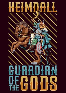 Beschermer van de Goden: Heimdall op zijn paard van Pixelbull Design
