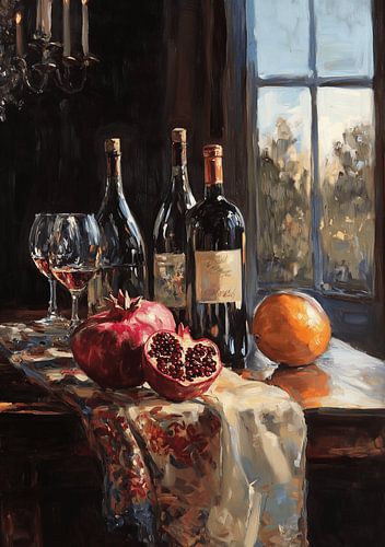 Wine and pomegranate