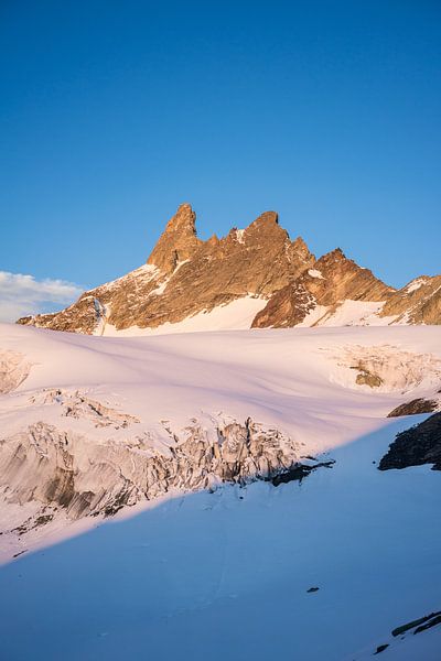 Die Aiguilles Rouges d'Arolla in der Morgensonne von Joep van de Zandt