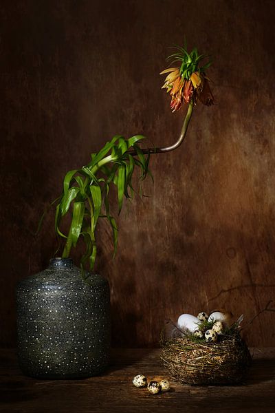 Memory of the past. Stilleven met eieren en bloem. van Saskia Dingemans Awarded Photographer
