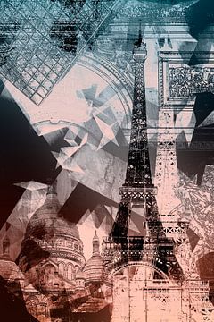 Collage of several landmarks in Paris by berbaden photography