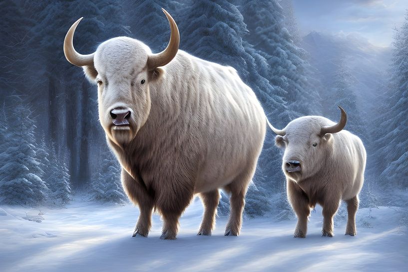 Winter animals: buffalo by Nicolette Vermeulen