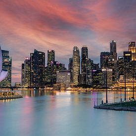 Singapore Skyline van Jan van Dasler