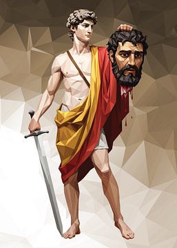 David met het hoofd van Goliath van Low Profile