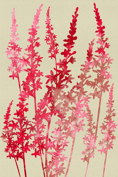 Wildblumen in Rosa und Terra auf Leinen von Dina Dankers