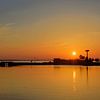 Harderwijk Hafen mit Sonnenuntergang von Gerard de Zwaan