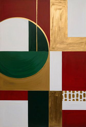 Geometrisch abstract met gouden accenten