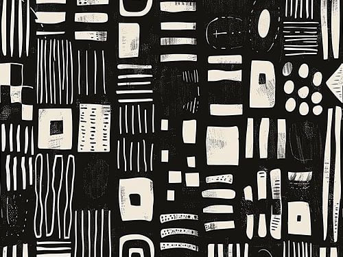 Moderne zwart-wit minimalistische kunst