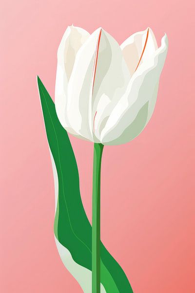 Tulp in Pastel roze 2 van ByNoukk
