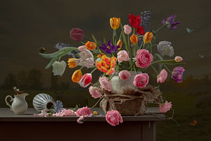 Stillleben ' Ranunkeln und Tulpen