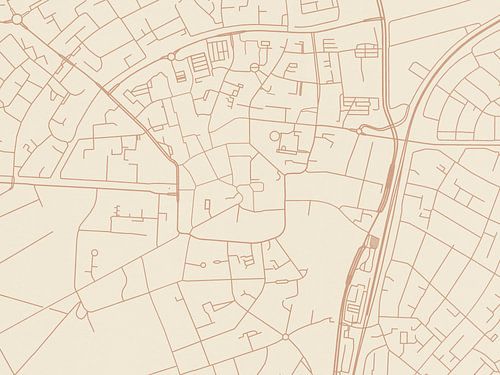 Kaart van Assen Centrum in Terracotta