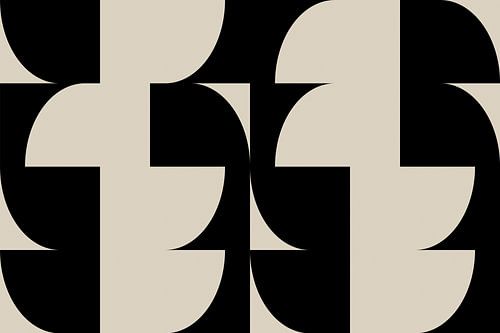 Formes géométriques rétro modernes abstraites et minimalistes en noir et blanc 8
