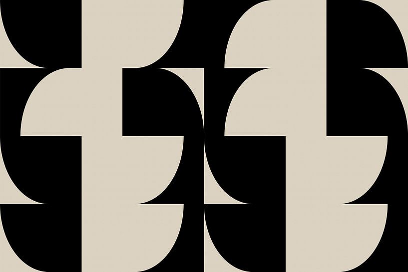Moderne abstrakte minimalistische geometrische Retro-Formen in Schwarz und Weiß 8 von Dina Dankers