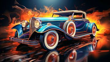 Oldtimer-Roadster mit Flammen von Animaflora PicsStock