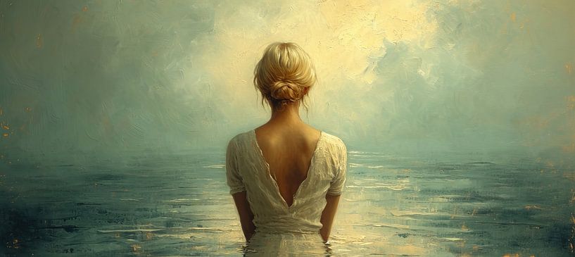 Pastel Vrouwenportret van Kunst Kriebels